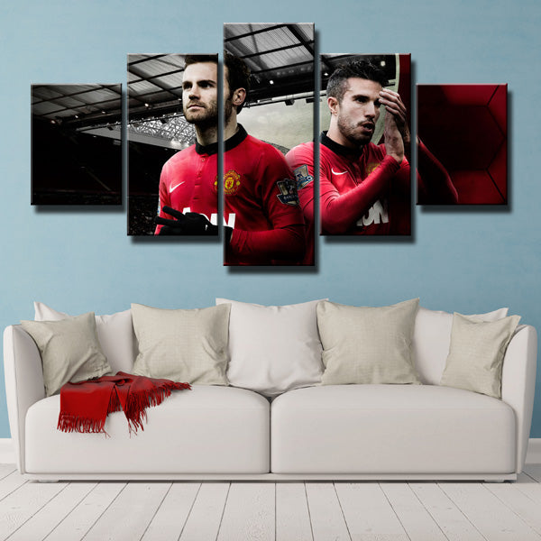 Manchester United Juan Mata &Amp; Robin Van Persie Canvas Wall Art