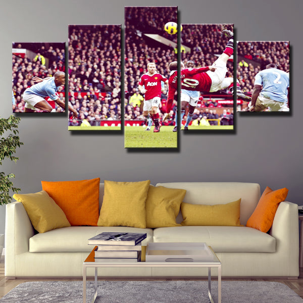 Manchester United Wayne Rooney Bicycle Kick Canvas Wall Art