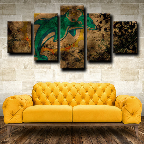 Miami Dolphins Logo Canvas Wall Art