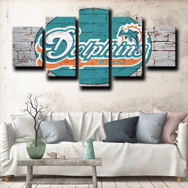 Miami Dolphins Logo Canvas Wall Art Miami Dolphins Logo Canvas Wall Art