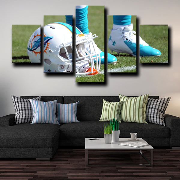 Miami Dolphins Logo Emblem Canvas Wall Art