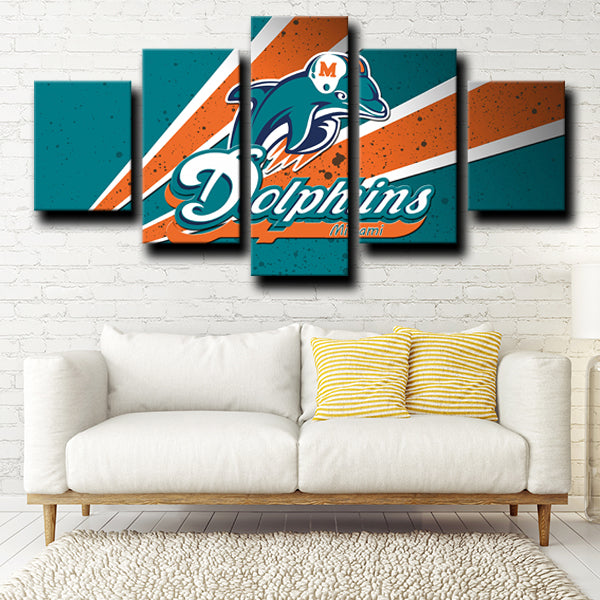 Miami Dolphins Logo Emblem Canvas Wall Art Miami Dolphins Logo Emblem Canvas Wall Art