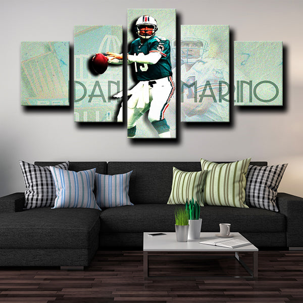 Miami Dolphins Quarterback Dan The Man Dan Marino Canvas Wall Art