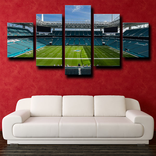 Miami Dolphins Rugby Field Canvas Wall Art