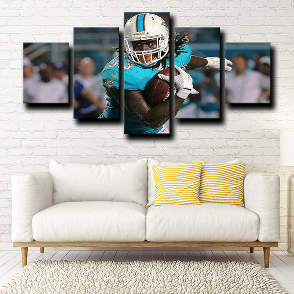 Miami Dolphins Running Back Batman Kalen Ballage Canvas Wall Art