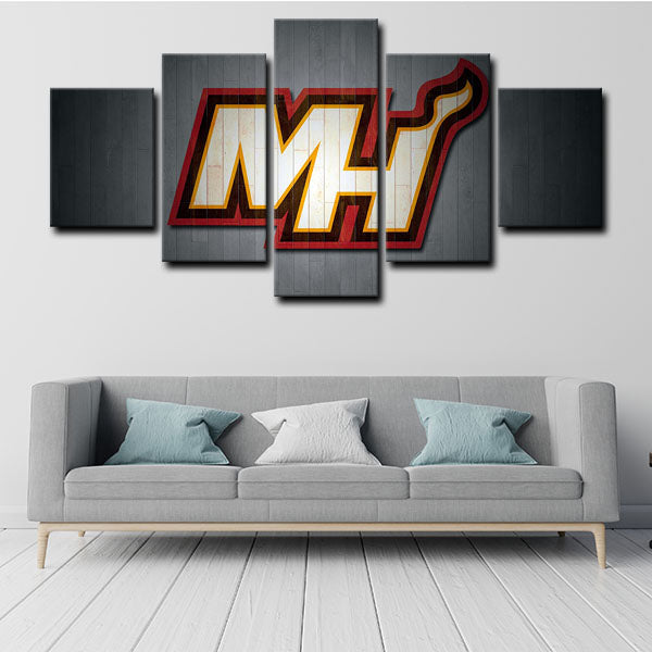 Miami Heat Emblem Canvas Wall Art