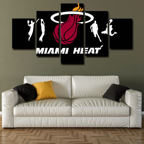 Miami Heat Logo Canvas Wall Art