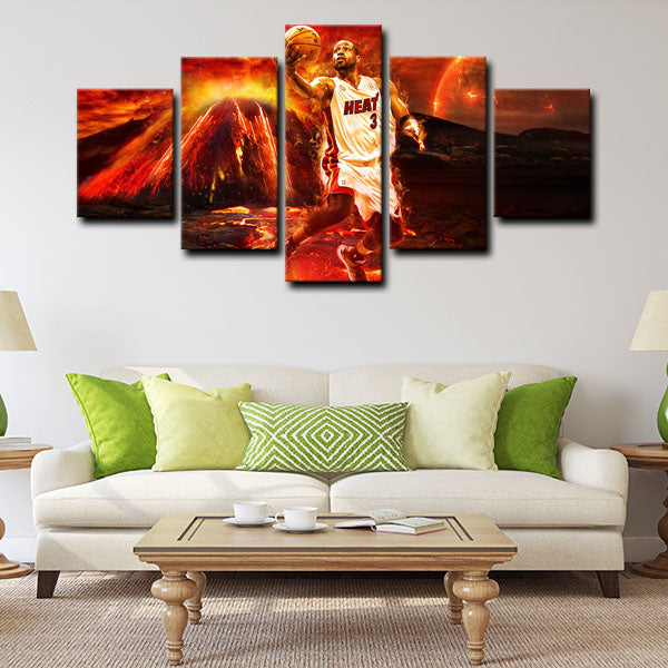Miami Heat Shooting Guard D-Wade Wade Canvas Wall Art