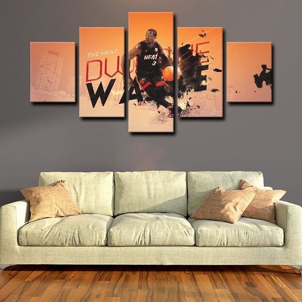 Miami Heat Shooting Guard D-Wade Wade Canvas Wall Art