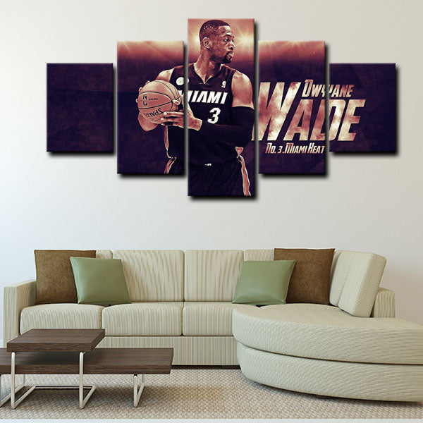 Miami Heat Shooting Guard D-Wade Wade Canvas Wall Art