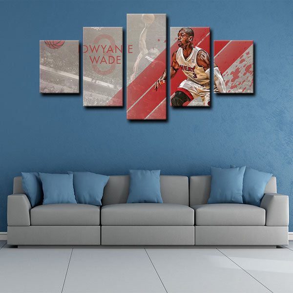 Miami Heat Shooting Guard D-Wade Wade Canvas Wall Art