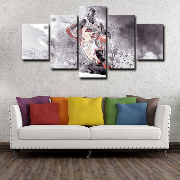 Miami Heat Shooting Guard The Flash Wade Canvas Wall Art