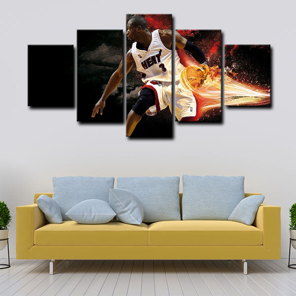 Miami Heat Shooting Guard The Flash Wade Canvas Wall Art