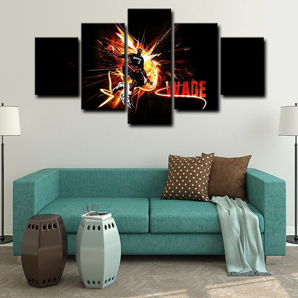 Miami Heat Shooting Guard The Flash Wade Canvas Wall Art