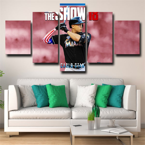 Miami Marlins Bigfoot Giancarlo Stanton Canvas Wall Art