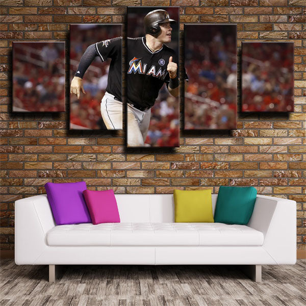 Miami Marlins First Baseman Jb Justin Bour Canvas Wall Art