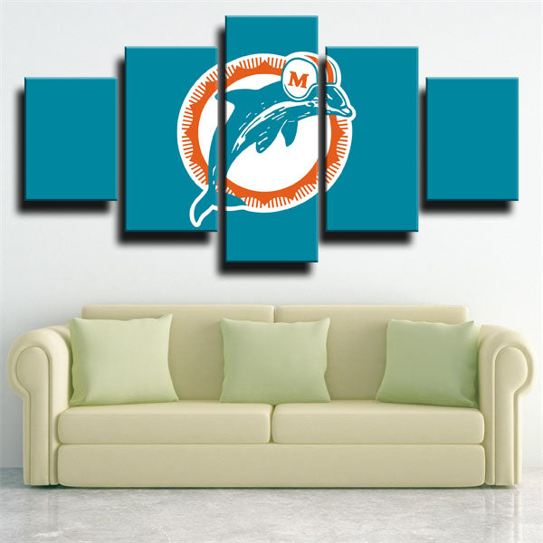 Miami Marlins Light Blue Emblem Canvas Wall Art