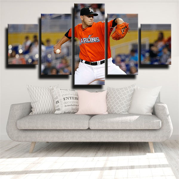 Miami Marlins No.16 Pitcher Nino Jose Fernandez Canvas Wall Art