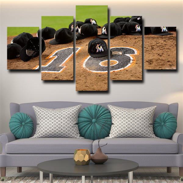 Miami Marlins Number 16 Canvas Wall Art