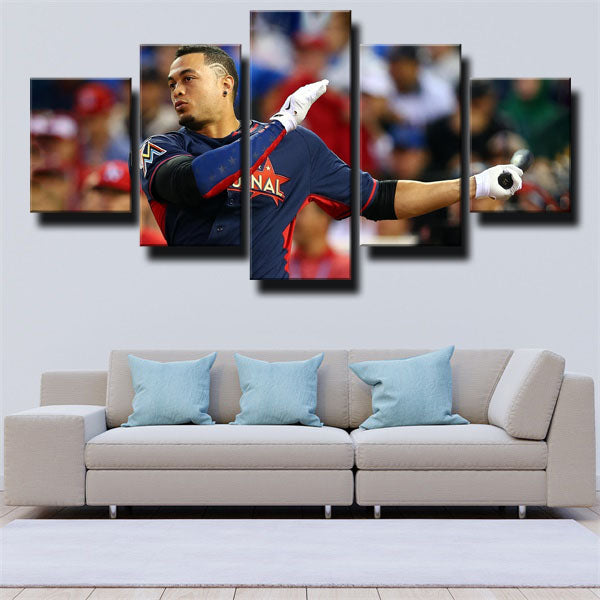 Miami Marlins Outfielder Bigfoot Giancarlo Stanton Canvas Wall Art