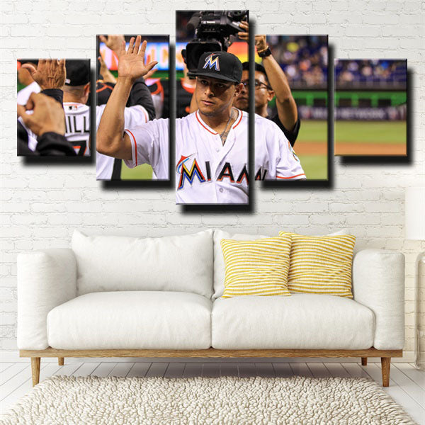 Miami Marlins Outfielder Cruz Giancarlo Stanton Canvas Wall Art