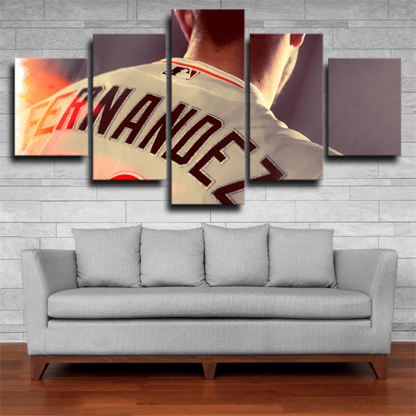 Miami Marlins Pitcher Jose Fernandez Back View Canvas Wall Art