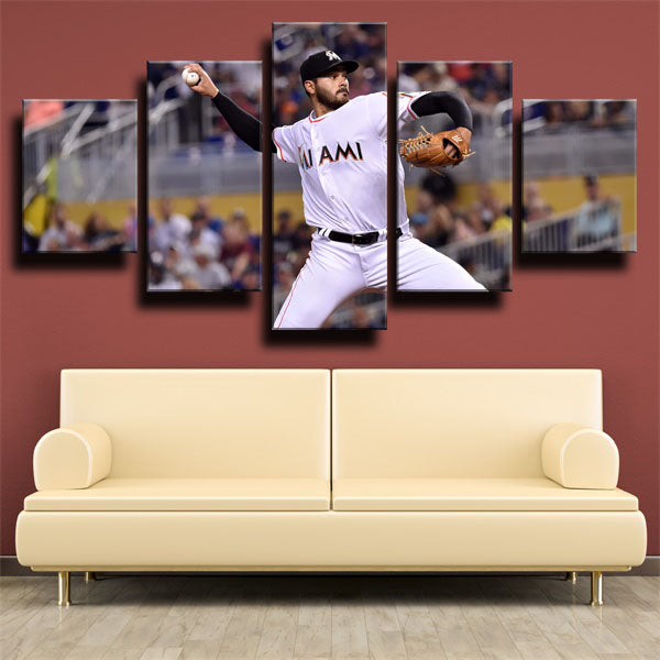 Miami Marlins Pitcher Pache Pablo Lopez Canvas Wall Art
