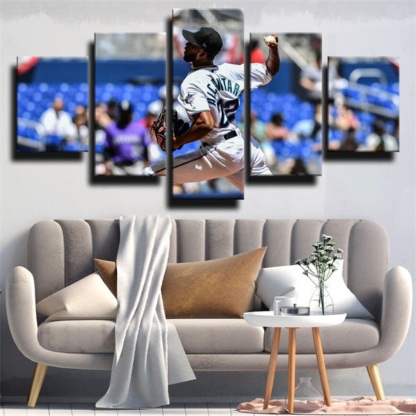 Miami Marlins Pitcher Sandy Alcantara Canvas Wall Art
