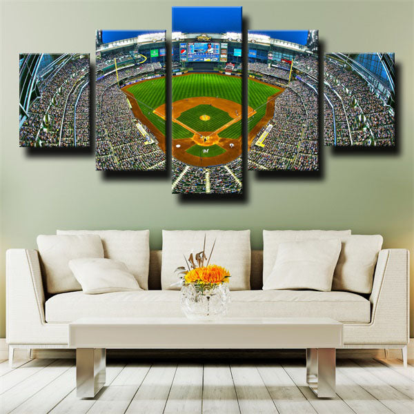 Milwaukee Brewers Home Full Live Emblem Canvas Wall Art