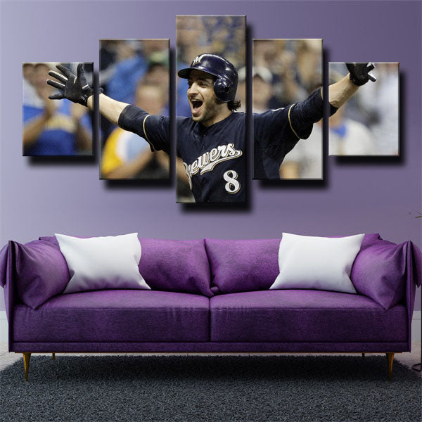 Left Fielder No.8 The Hebrew Hammer Ryan Braun Canvas Wall Art
