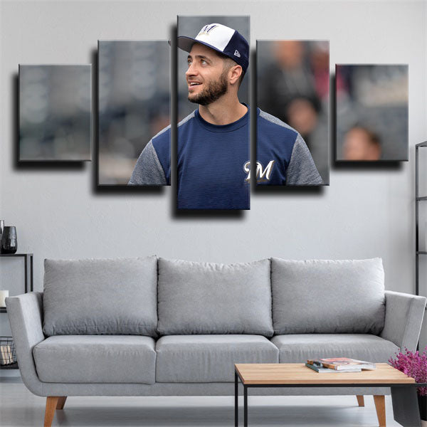 Left Fielder No.8 The Hebrew Hammer Ryan Braun Portrait Canvas Wall Art