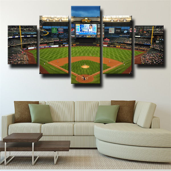 Milwaukee Brewers Miller Park Emblem Canvas Wall Art