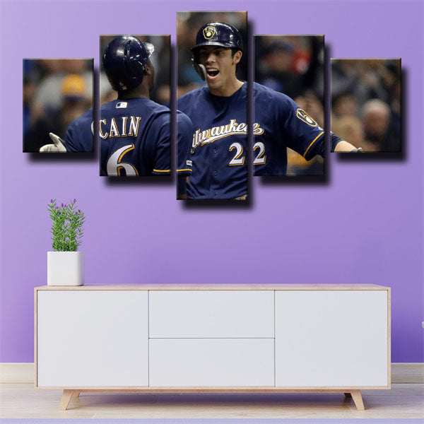 No.22 Outfielder Yeli Christian Yelich Canvas Wall Art