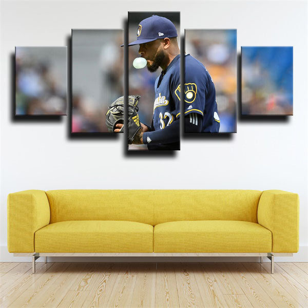 Milwaukee Brewers No.32 Pitcher Jay-Jay Jeremy Jeffress Canvas Wall Art
