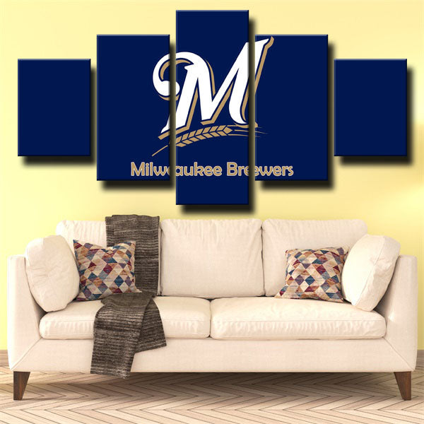 Milwaukee Brewers Simple Emblem Canvas Wall Art