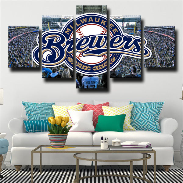 Milwaukee Brewers Stadium Emblem Canvas Wall Art