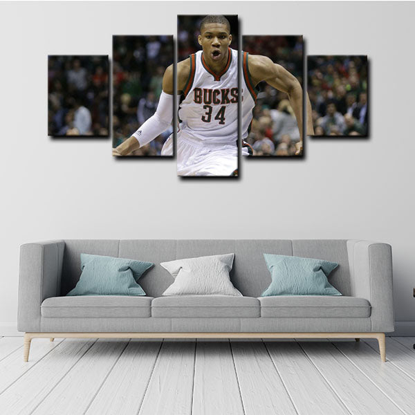 Milwaukee Bucks Giannis Antetokounmpo Canvas Wall Art