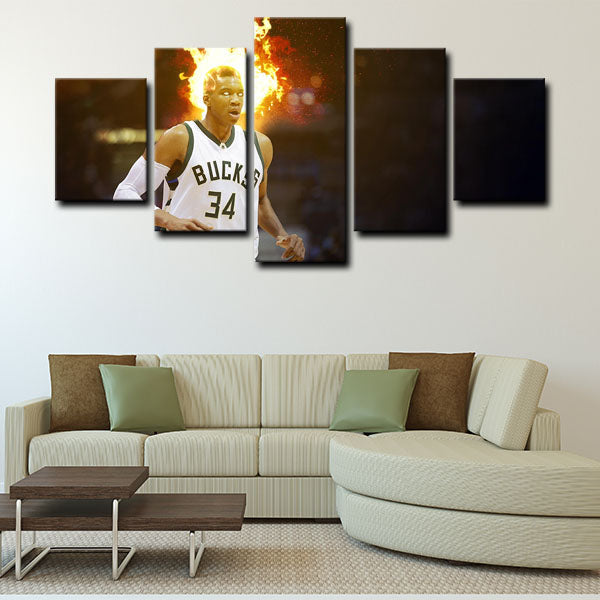 Milwaukee Bucks Giannis Antetokounmpo Canvas Wall Art