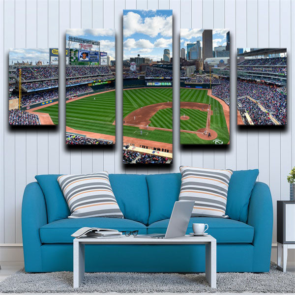 Minnesota Twins Baseball Diamond Symbol Canvas Wall Art