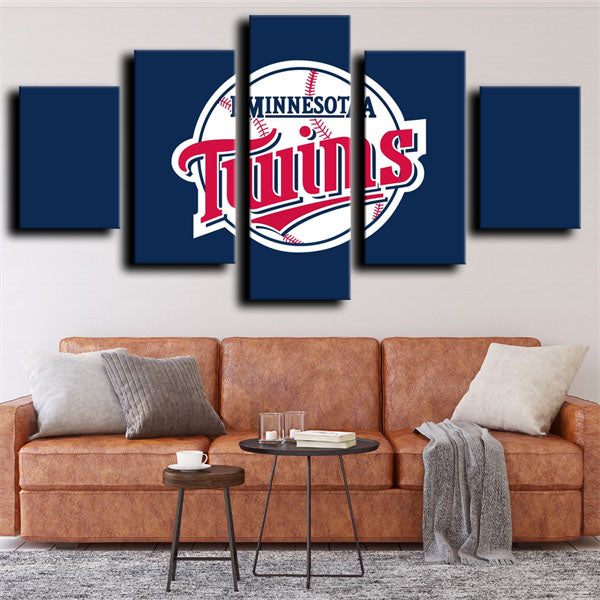 Minnesota Twins Dark Blue Logo Canvas Wall Art