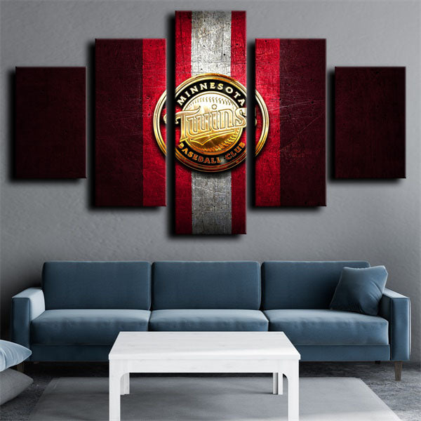 Minnesota Twins Deep Red Emblem Canvas Wall Art
