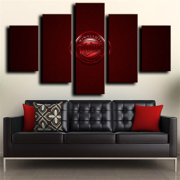 Minnesota Twins Deep Red Logo Canvas Wall Art
