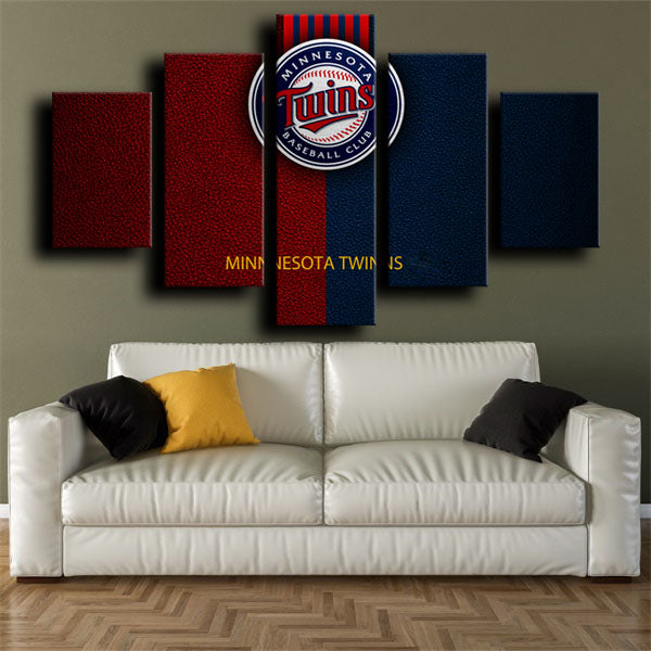 Minnesota Twins Red And Black Logo Canvas Wall Art