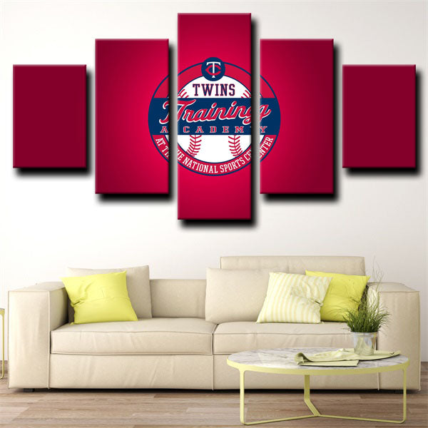 Minnesota Twins Red Badge Canvas Wall Art