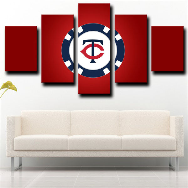 Minnesota Twins Red Symbol Canvas Wall Art