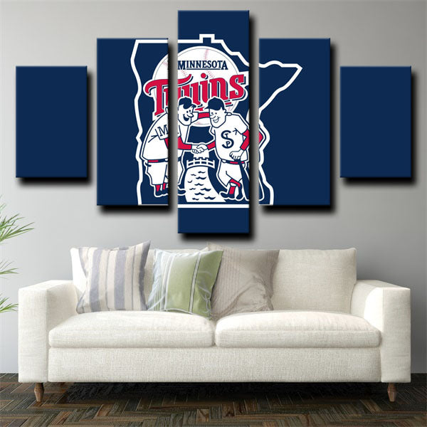 Minnesota Twins Reddish Blue Symbol Canvas Wall Art