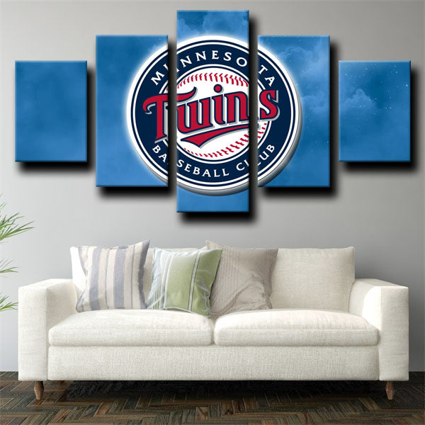 Minnesota Twins Sky Blue Emblem Canvas Wall Art