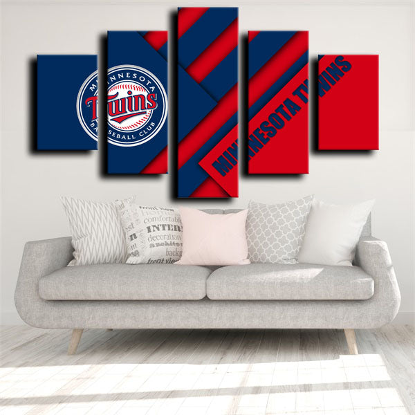 Minnesota Twins Stripes Symbol Canvas Wall Art