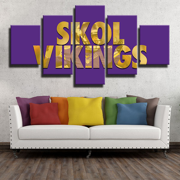 Minnesota Vikings Battle Song Emblem Canvas Wall Art