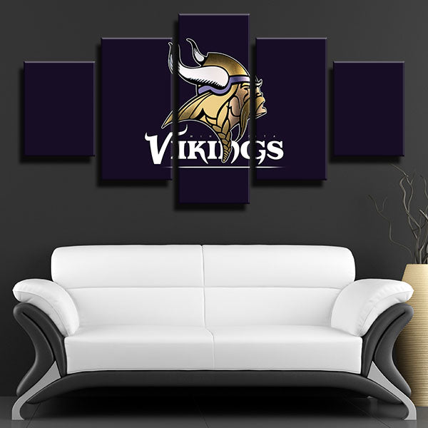Minnesota Vikings Blue Purple Emblem Canvas Wall Art